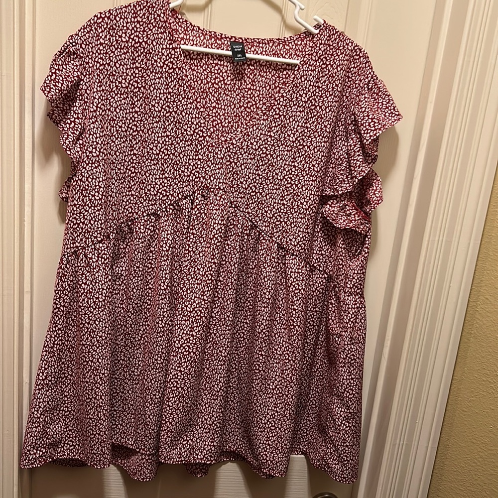 Red SHEIN baby doll top